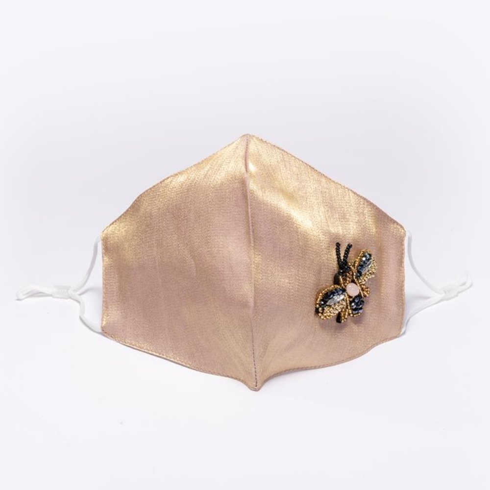 Champagne Bee Face Mask with Chain